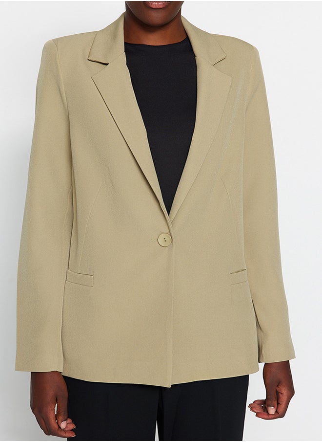 trendyol - Light Khaki Regular Lining Detailed Woven Blazer Jacket TWOAW20CE0316 - Image 1
