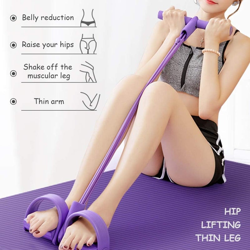 Pahajim 4-Tube Foot Situp Pedal - Multi-Function Resistance Tension Rope for Fitness - Image 2