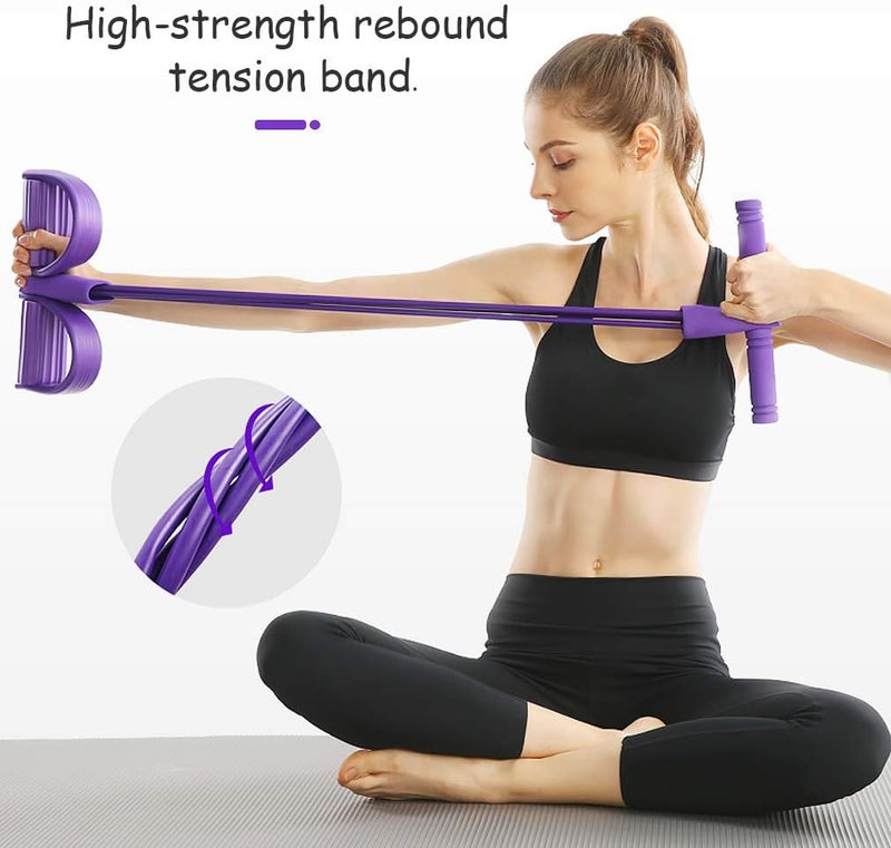 Pahajim 4-Tube Foot Situp Pedal - Multi-Function Resistance Tension Rope for Fitness - Image 4