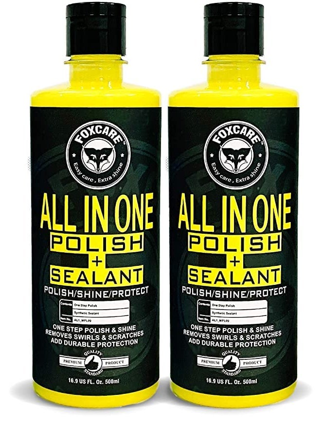 Foxcare All in One Polish + Sealant, Multipurpose Car & Bike Polish also suitable for Dashboard, Restores Faded Plastic & Fibre – (Pack of 2 – 500ml each) - Image 2