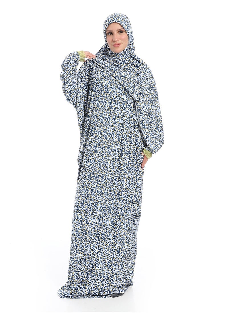 سيزار اسدال صلاة حريمي مزود بنقش ورد  - Image 1