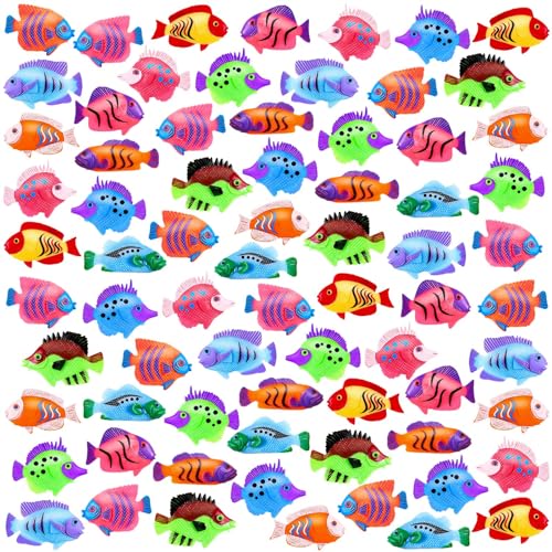LHSYFBZ 36pcs Plastic Tropical Mini Fish Toy Set for Childrens Party Supplies and Decoration - Image 1