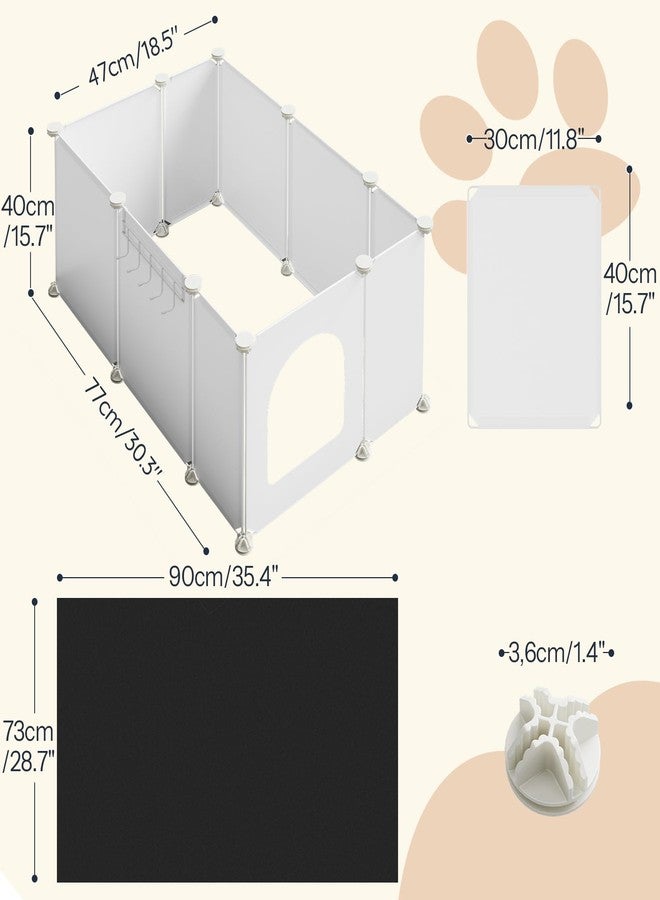 HOOBRO Cat Litter Box Enclosure with Large Oxford Mat, Extra Large Litter Box Shield with Row-Hook, 30.3" L x 18.5" W x 15.7" H, Compatible with Most Litter Boxes, White BW07PP03 - Image 4