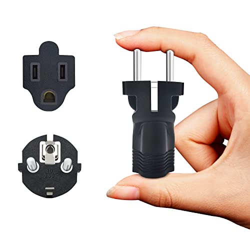 Yinleader Type E/F Germany European Travel Adapter, Yinleader International Power Plug with 2 Outlet,US to Most of Europe EU German Russia French Norway Iceland Greece Korea Spain (2 Pack) - Image 4