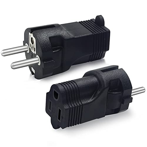 Yinleader Type E/F Germany European Travel Adapter, Yinleader International Power Plug with 2 Outlet,US to Most of Europe EU German Russia French Norway Iceland Greece Korea Spain (2 Pack) - Image 5