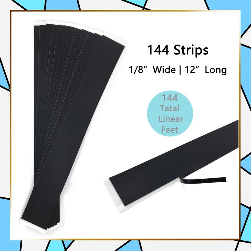 ARTIMUSES Stained Glass Lead Lines, 12" x 1/8", 144 Total Linear Feet - Image 2