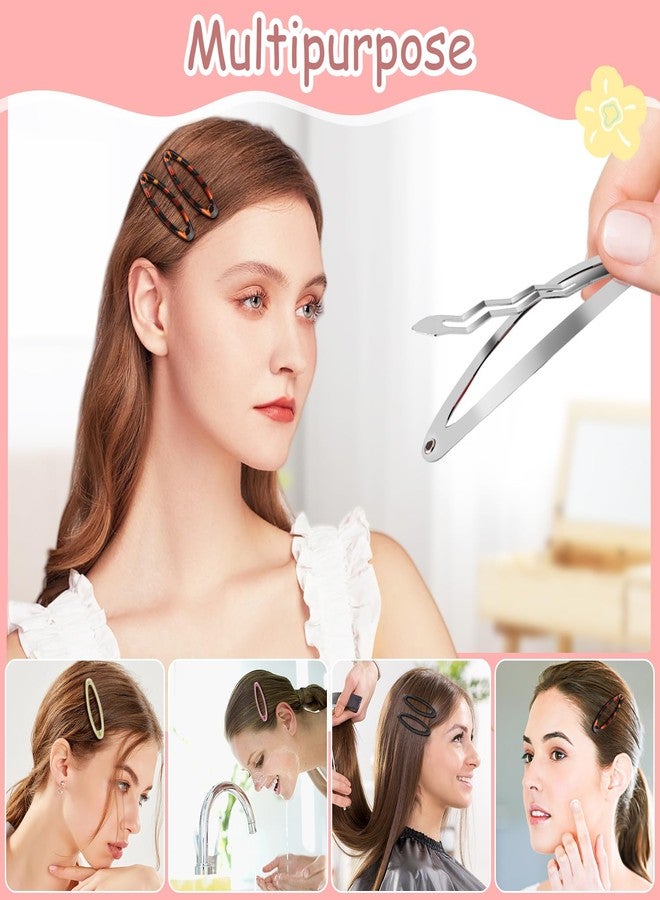 BOSMIOW Big Oval Water Drop Shape Women Hair Clips,Tortoise Metal Snap Clips,Ellipse Stoving Varnish Hair Clips,Drop Glue No Slip Hair Barrettes for Girls Women Hair Accessories,24Pcs - Image 5