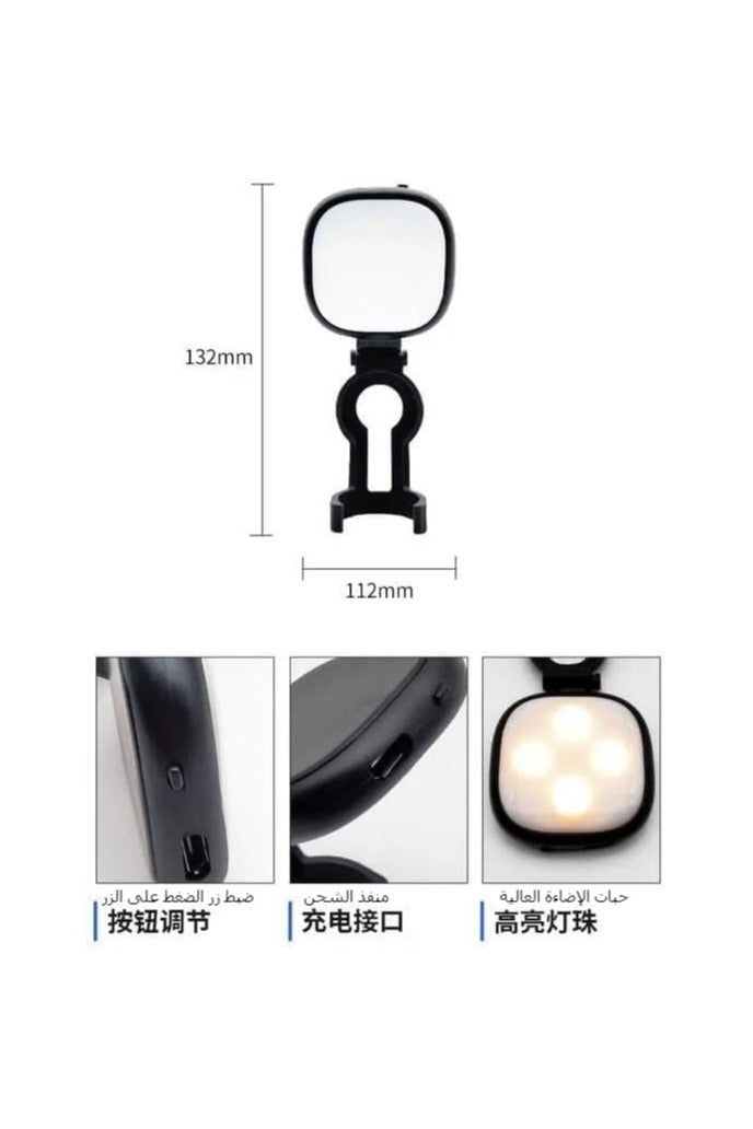 اكسيسن لمصباح الجيب الصغير DJI Pocket 3 الصغير، مصباح إضاءة فيديو مساعد لتصوير الفيديو 180 مللي أمبير قابل لإعادة الشحن لمصباح الجيب الصغير المساعد DJI OSMO 3، مع شحن من النوع c (عادي) - Image 5