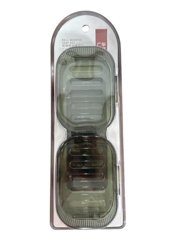 Spaceshoop 1 Set Wall-Mounted Soap Stand Transparent No Drilling Soap Tray Wall Soap Draining Dish The Pet Wall Mount Soap Holder - Assorted Color  - Image 1