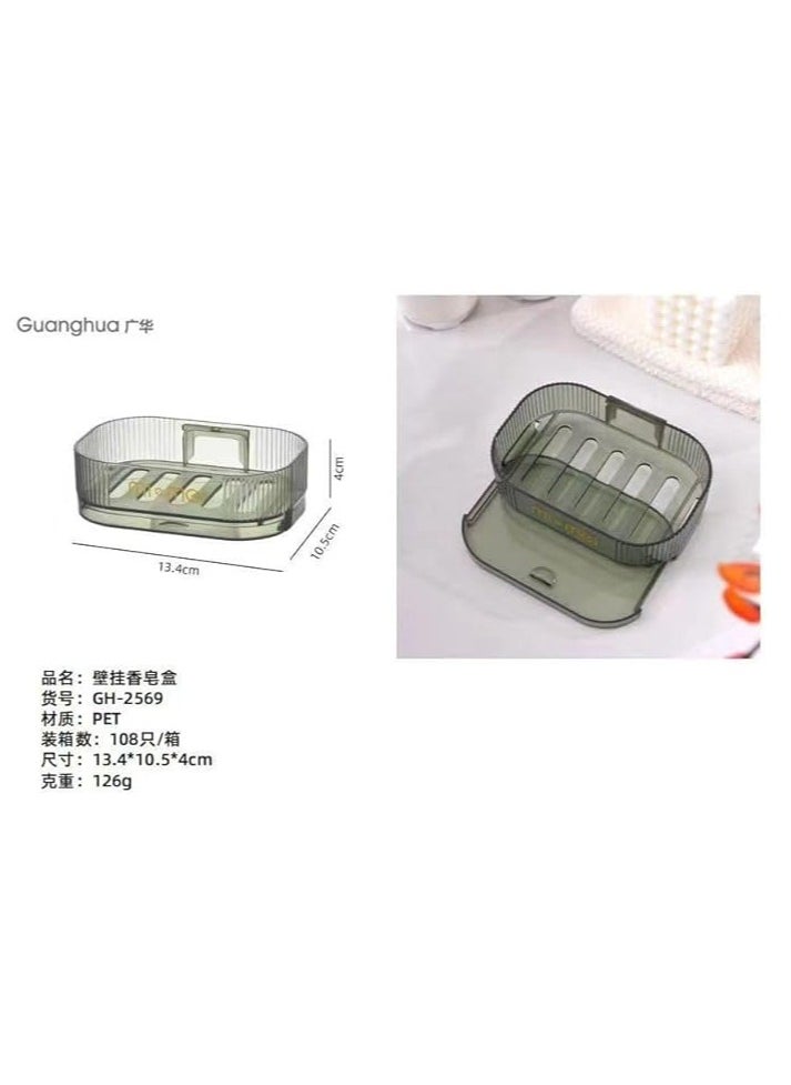 Spaceshoop 1 Set Wall-Mounted Soap Stand Transparent No Drilling Soap Tray Wall Soap Draining Dish The Pet Wall Mount Soap Holder - Assorted Color  - Image 5