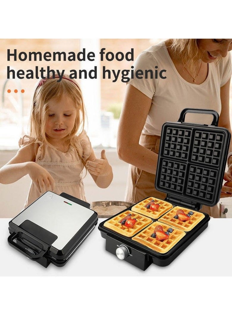 RAF 1500w Electric Waffle Makers Non- stick Coating Home Use 4 Slice - Image 2