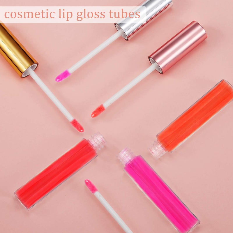 Blulu 30 Pcs 10 ml Lip Gloss Tubes Bulk Empty Refillable Lip Balm Bottle Clear Plastic Gloss Container Reusable Lipstick Bottle with Rubber Insert for Women DIY Lipgloss Cosmetics(5 Colors) - Image 5