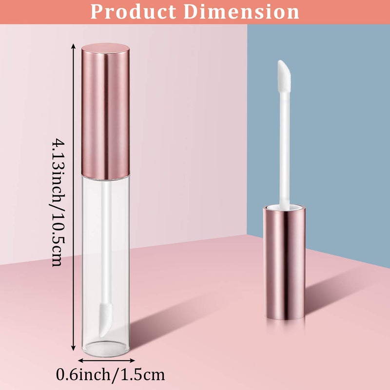 Blulu 30 Pcs 10 ml Lip Gloss Tubes Bulk Empty Refillable Lip Balm Bottle Clear Plastic Gloss Container Reusable Lipstick Bottle with Rubber Insert for Women DIY Lipgloss Cosmetics(5 Colors) - Image 2