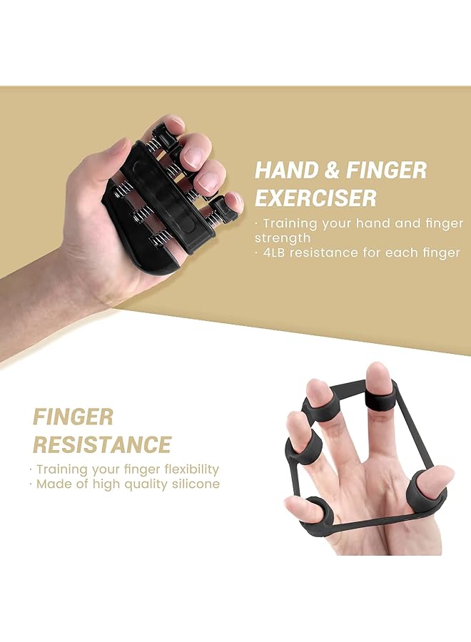 ZERIFAM Hand Grip Strengthener with Counter Forearm Trainer Workout Kit (5Pack) Adjustable Resistance Grip Strength Trainer Finger Exerciser/Stretcher Grip Ring Grip Ball - Image 4