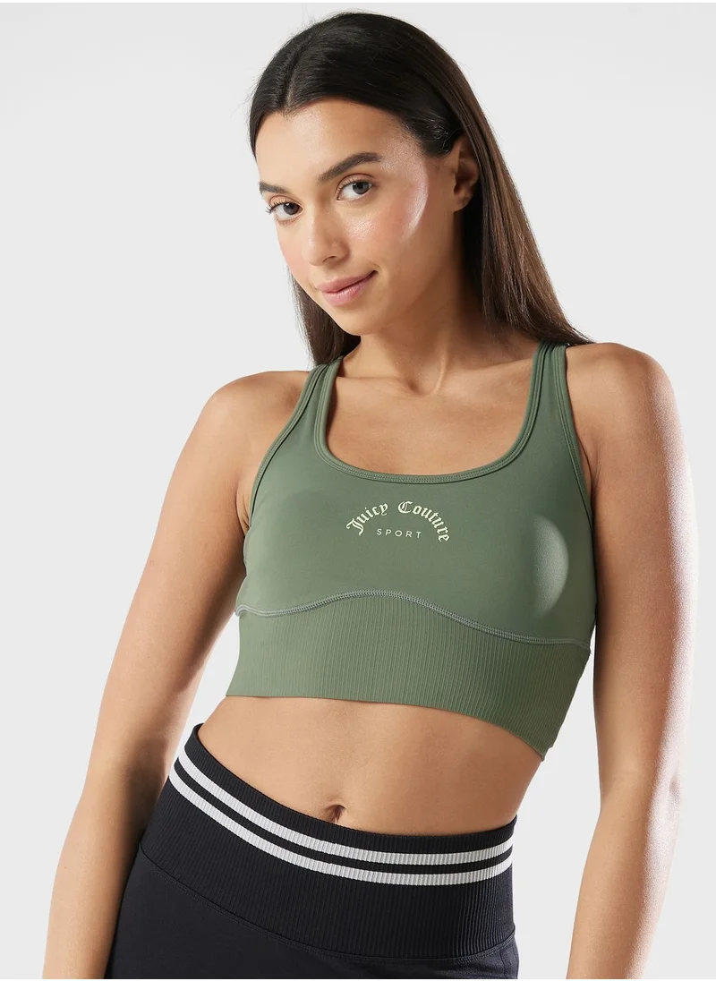 Juicy Couture Logo Knitted Sports Bra