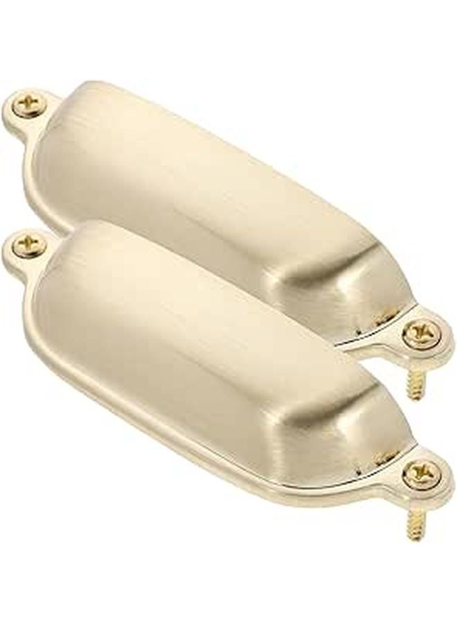 Brushed Gold Metal Drawer Handles 2 Pack Vintage Cabinet Pulls For Kitchen Furniture - Image 1