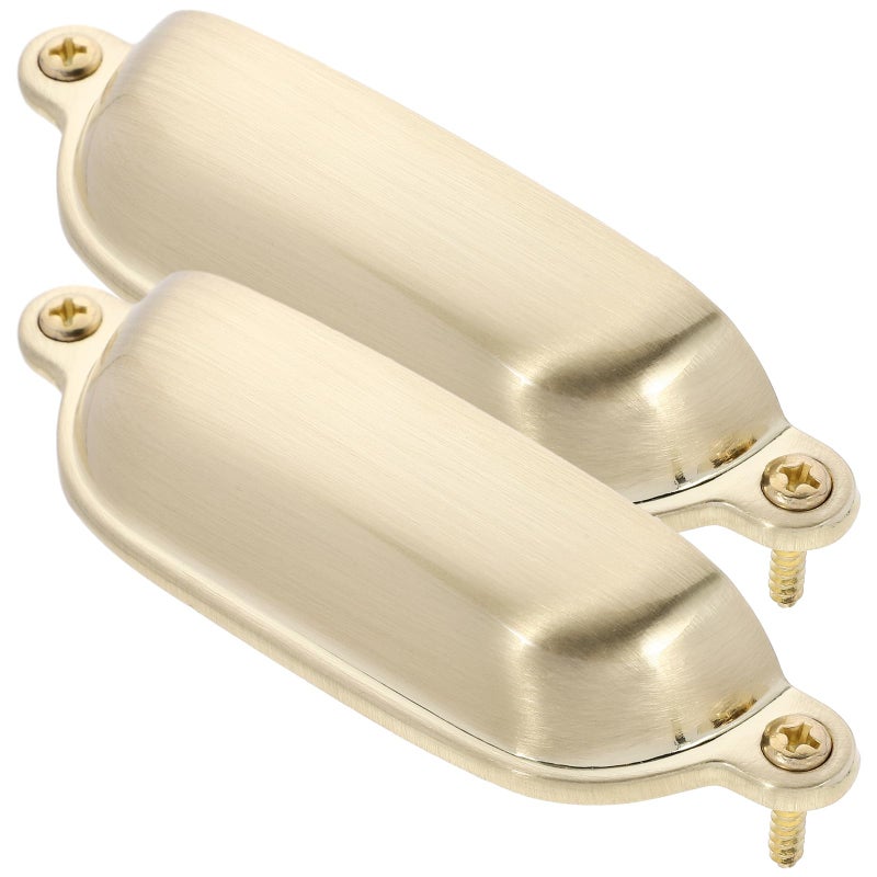 Brushed Gold Metal Drawer Handles 2 Pack Vintage Cabinet Pulls For Kitchen Furniture - Image 2
