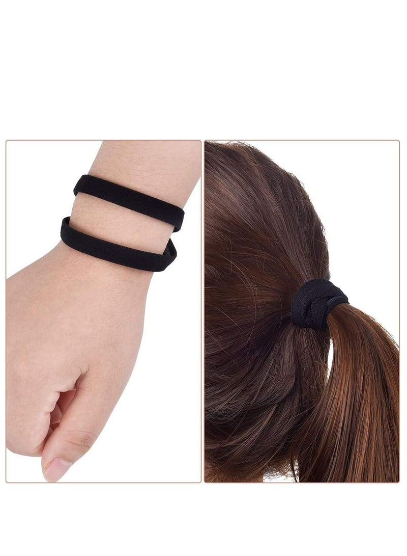 أوزيغالور 4 عبوات عصابات رأس رياضية سميكة سميكة غير قابلة للانزلاق ومرنة - عصابات عرق للجنسين للتمرين (أسود، رمادي). - Image 4