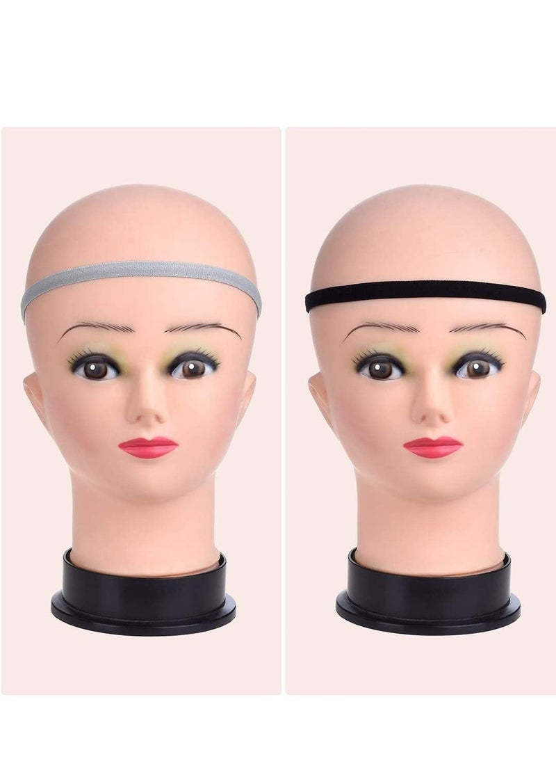 أوزيغالور 4 عبوات عصابات رأس رياضية سميكة سميكة غير قابلة للانزلاق ومرنة - عصابات عرق للجنسين للتمرين (أسود، رمادي). - Image 2