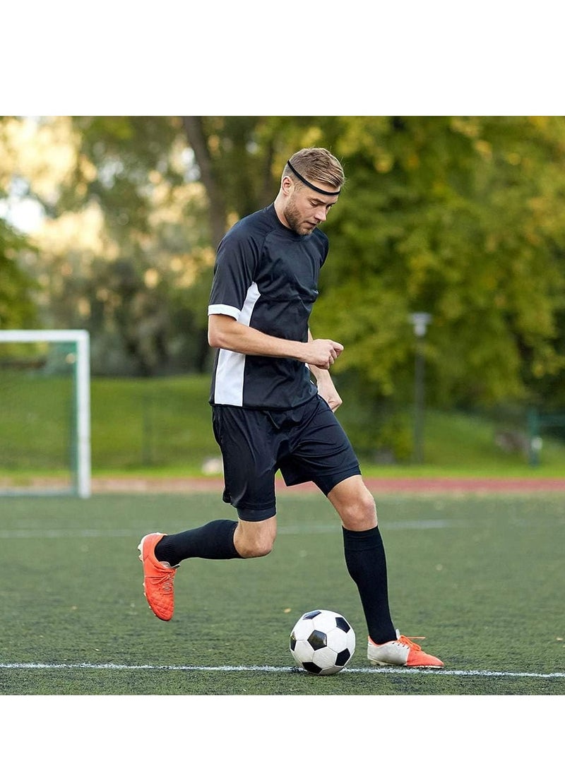 أوزيغالور 4 عبوات عصابات رأس رياضية سميكة سميكة غير قابلة للانزلاق ومرنة - عصابات عرق للجنسين للتمرين (أسود، رمادي). - Image 5