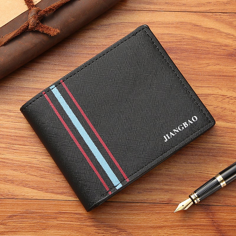 Stylish Mens Compact Wallet with Multiple Card Slots Black 