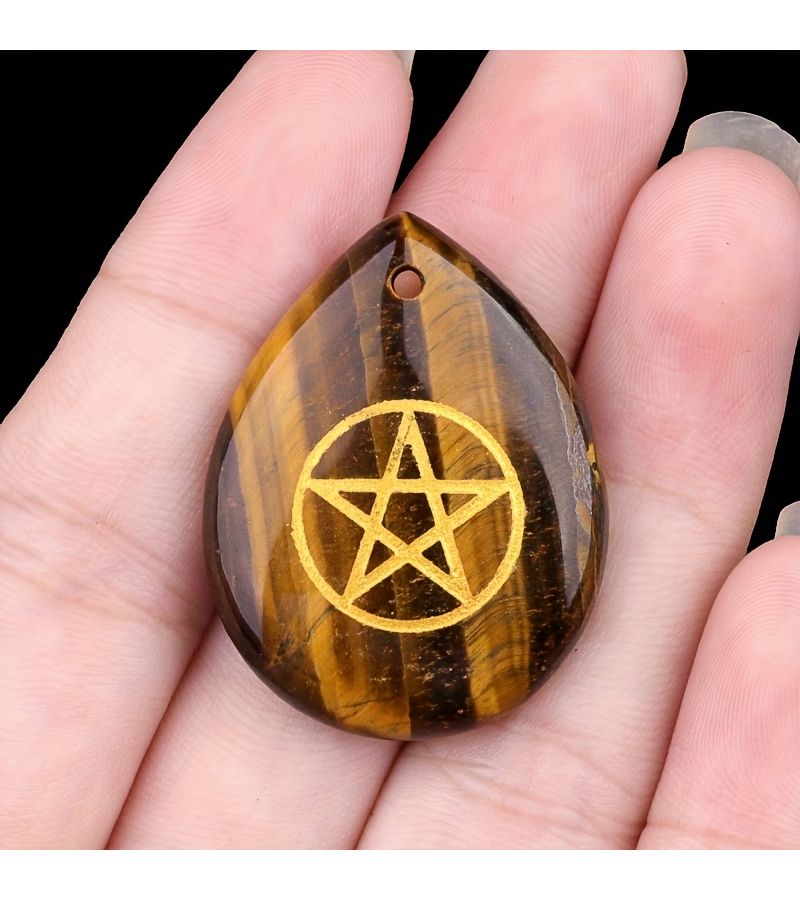 Natural Raw Stone Pentagram Pendant Necklace Purple for Jewelry Gift - Image 5