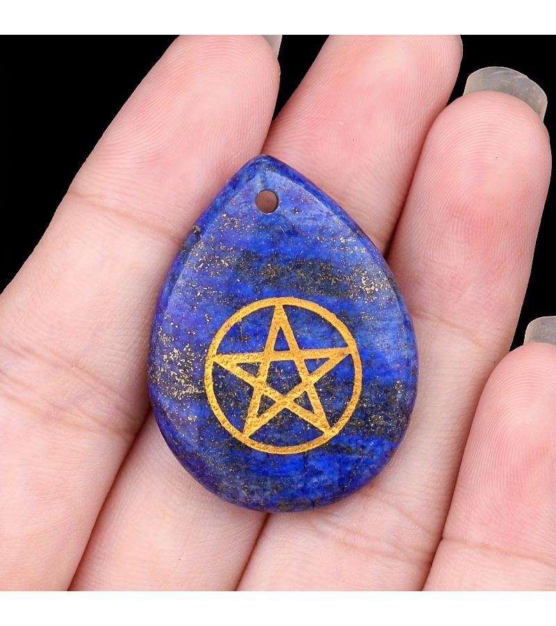 Natural Raw Stone Pentagram Pendant Necklace Purple for Jewelry Gift - Image 4