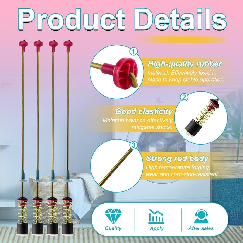 Vypart UPGRADE DC97-16350U DC97-16350T Washer Suspension Rods for Samsung Washers - Image 4