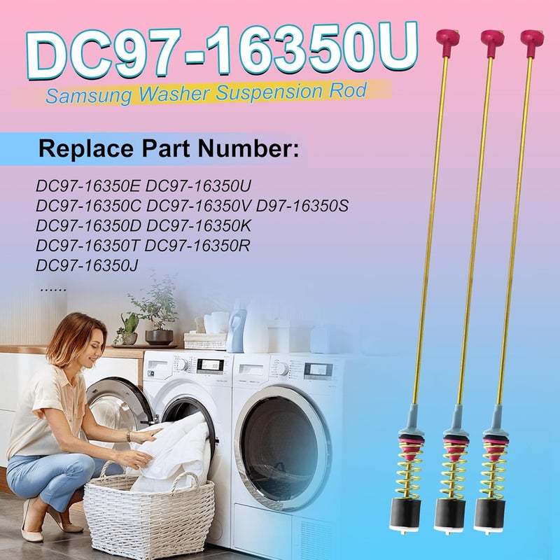 Vypart UPGRADE DC97-16350U DC97-16350T Washer Suspension Rods for Samsung Washers - Image 2