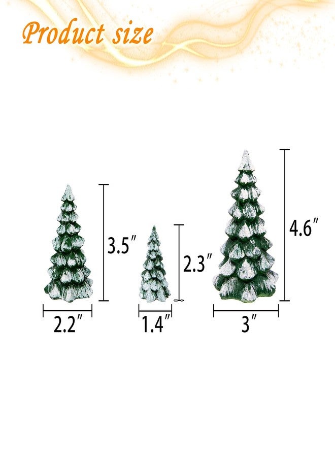 ZTTM 3 Pieces with a Sense of Layering and Staggered Heights Winter Wonderland Village Scene Pines Accessory Figurine Set, Christmas Village Trees Decorations,Green - Image 2