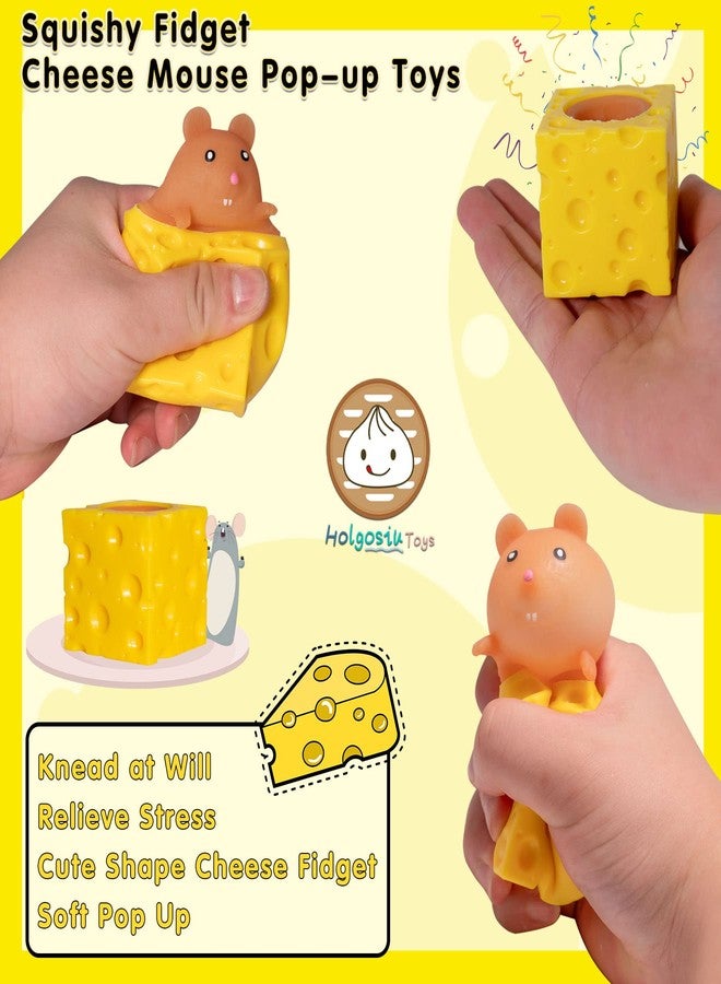 Holgosiu Squishy Cheese Toy Mouse Stress Ball Squishy Rat Squeeze Cheese Fidgets Mice Toy Stress Novelty Toy for ADHD ADD OCD - Image 3