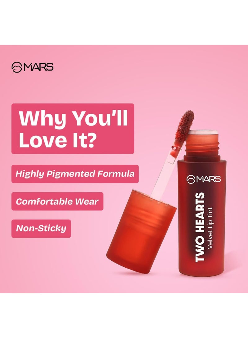 MARS COSMETICS Love Track Velvet Lip Tint (2.8ml) (TWO HEART) | Velvet Matte Finish | Non-Sticky & Lightweight | Highly Pigmented | Comfortable Wear - Image 2
