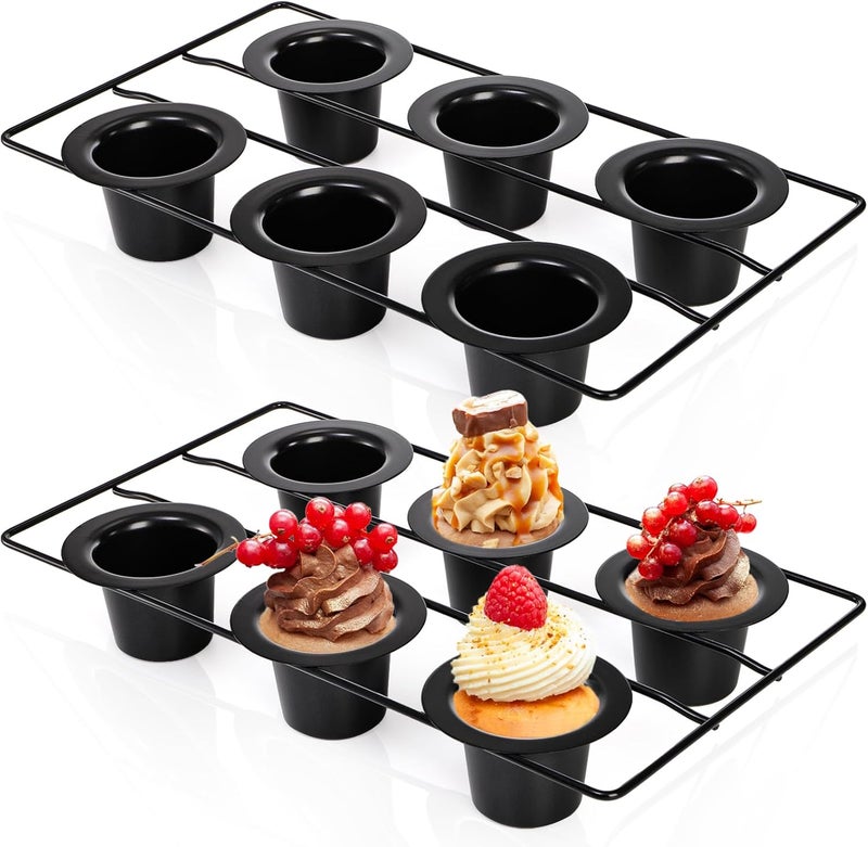 Acshio 2 Pack Popover Pans, 12 Cups Nonstick Muffin Cupcake Pan, Carbon Steel Round Cheesecake Tin Bakeware Mould for Oven Baking, Muffins, Quiches, Pudding Cakes, Halloween Christmas - Image 1