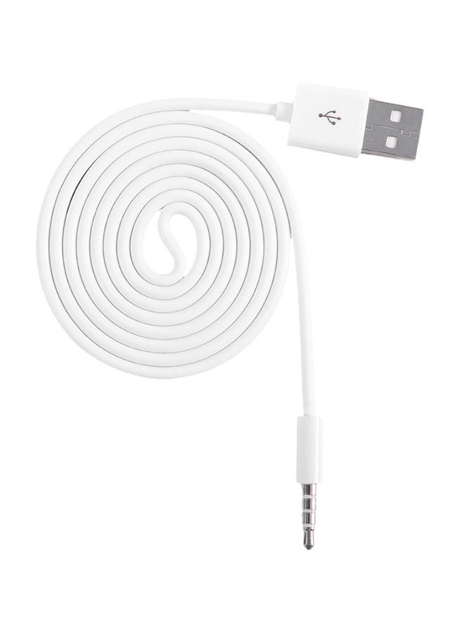 NIBEMINENT USB Turn 3.5mm Conversion Line Car Audio Download Data Charging 3.5millimeter White