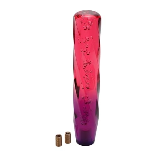 INFINAUTO Car Shift Knob 25cm Universal for Automatic and Manual Vehicle Gear Shifter Knob with 2 Adapter Acrylic Red Purple 1 Set - Image 1