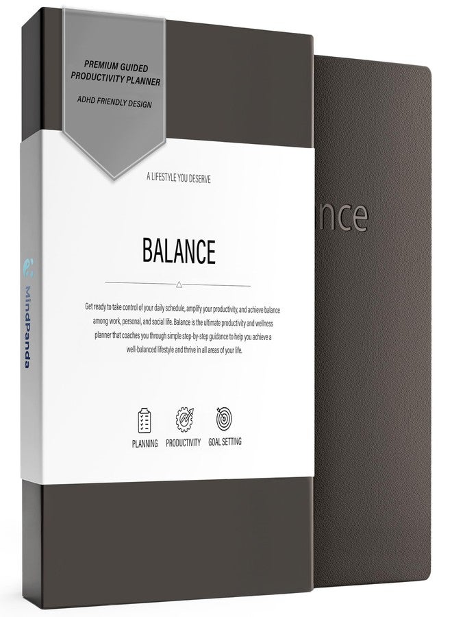 MindPanda 90 Day Undated Productivity Planner (A5) - Guided Goal Setting System with Daily, Weekly & Monthly Layouts, Structured Focus Framework for Work, Study & Personal Growth - MindPanda Balance - Image 1