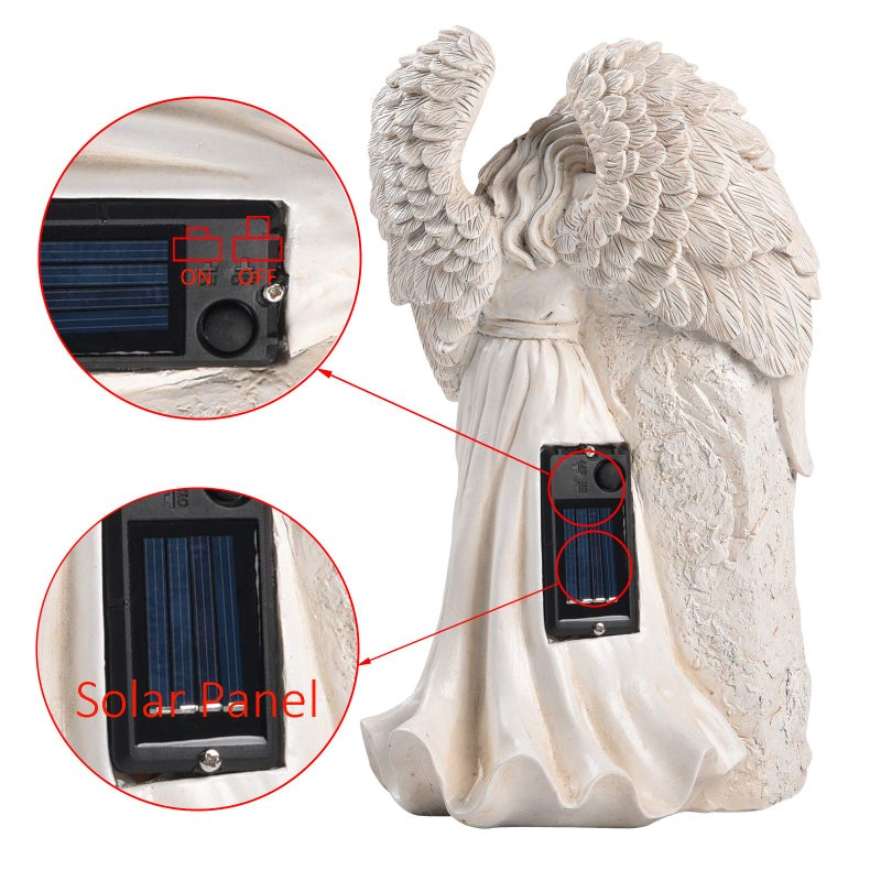 BAYN Angel Garden Statues Outdoor Decor, Solar Angel Figurines Lights for Garden Decoration Yard Art Memorial Gifts for Loss of Loved One - Image 3