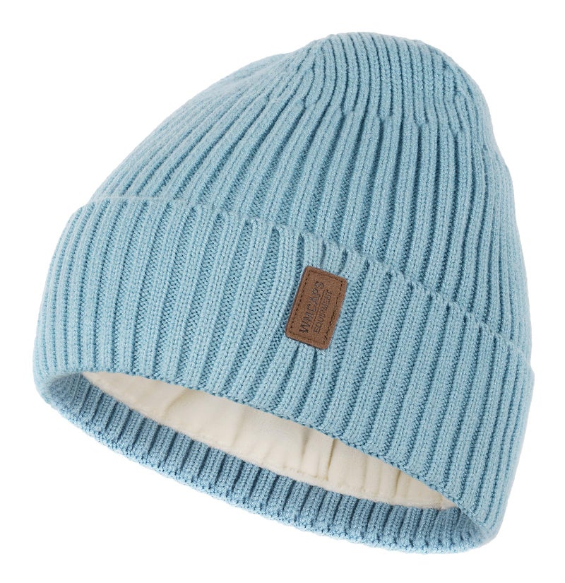 Wmcaps Beanie Winter Hats for Men Women, Fleece Lined Beanie Warm Winter Beanie Unisex Fashion Knit Cuffed Cap (Light Blue) - Image 1