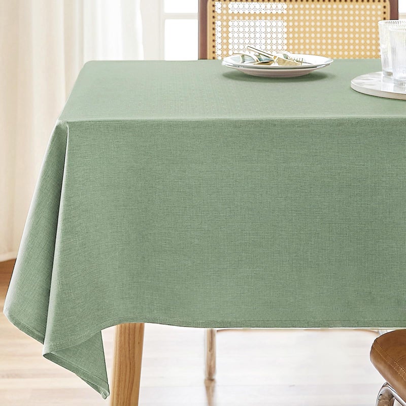 AUSSPVOCT Textured Tablecloth Rectangle 52x70 Water Resistant Spill-Proof Wipeable Table Cloth Wrinkle Free Fabric Dining Table Cover for Birthday Wedding Eatser Football Christmas Tablecloths - Image 1