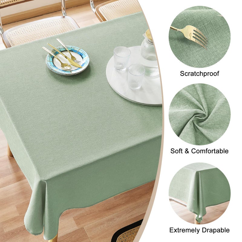 AUSSPVOCT Textured Tablecloth Rectangle 52x70 Water Resistant Spill-Proof Wipeable Table Cloth Wrinkle Free Fabric Dining Table Cover for Birthday Wedding Eatser Football Christmas Tablecloths - Image 2