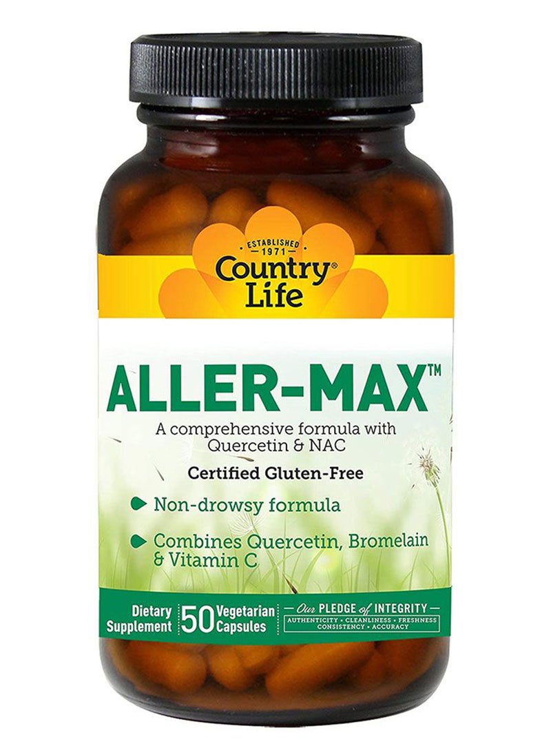 Country Life - Life Aller-Max Vegetarian Capsule With Quercetin Bromelain And Vitamin C Pack Of 50'S - Image 1