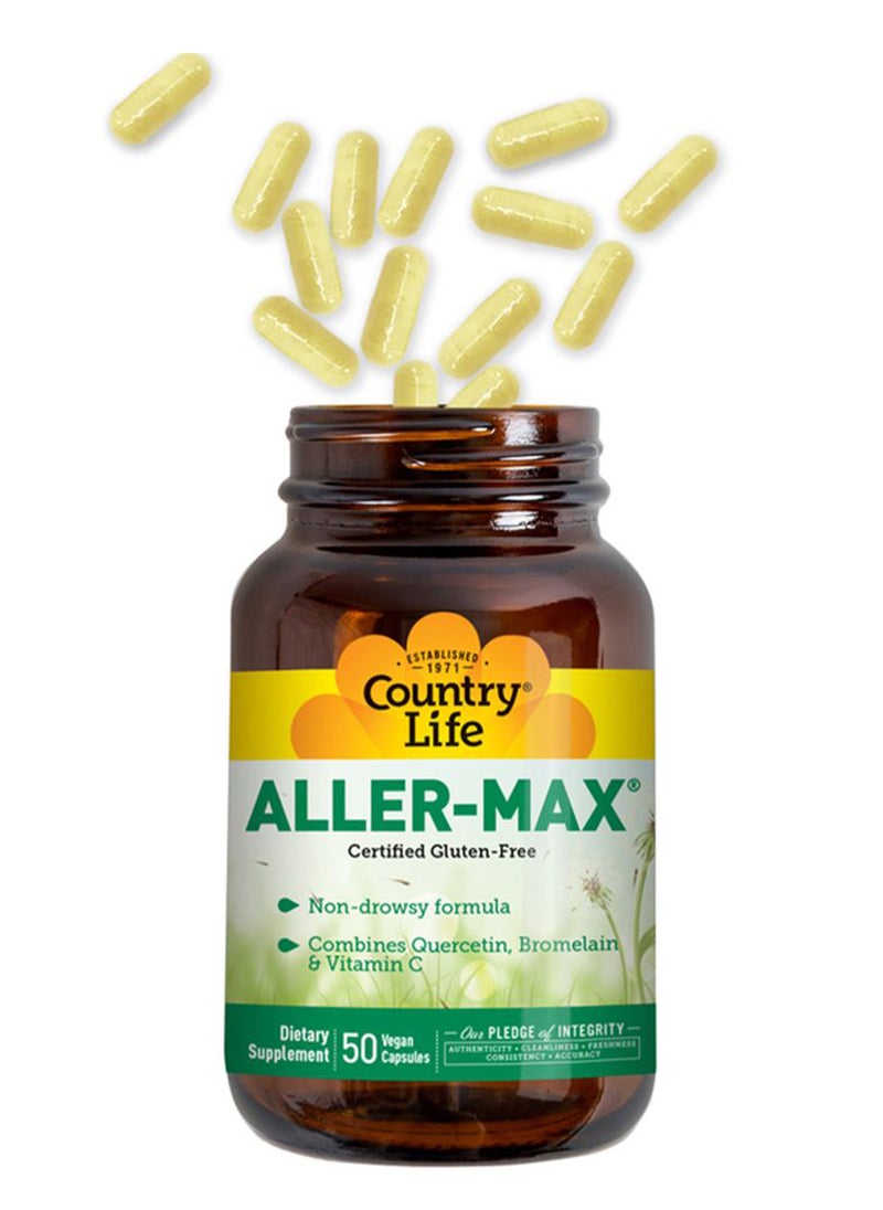 Country Life - Life Aller-Max Vegetarian Capsule With Quercetin Bromelain And Vitamin C Pack Of 50'S - Image 1