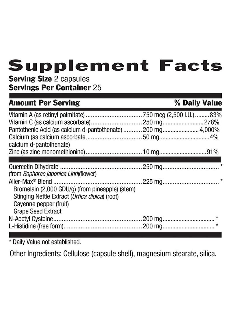 Country Life - Life Aller-Max Vegetarian Capsule With Quercetin Bromelain And Vitamin C Pack Of 50'S - Image 1