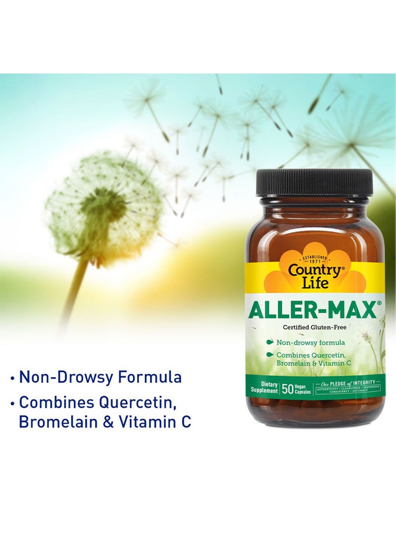 Country Life - Life Aller-Max Vegetarian Capsule With Quercetin Bromelain And Vitamin C Pack Of 50'S - Image 1