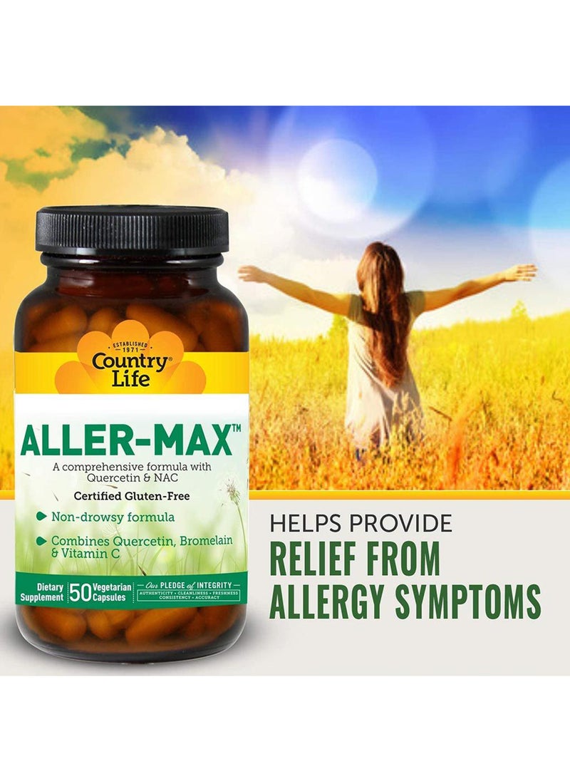 Country Life - Life Aller-Max Vegetarian Capsule With Quercetin Bromelain And Vitamin C Pack Of 50'S - Image 1