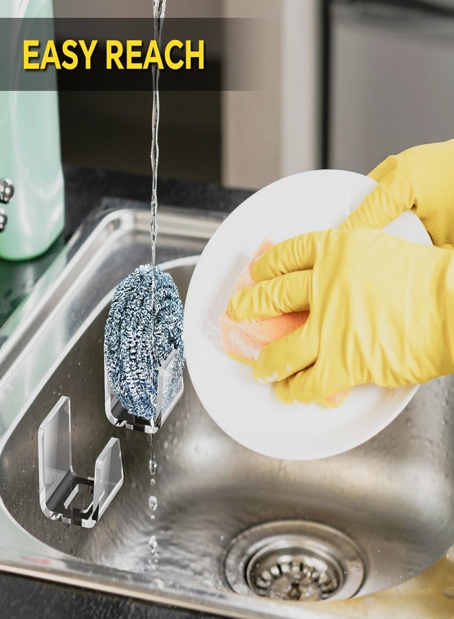 NiHome Acrylic Sponge Holder for Kitchen Sink, No-Drill Caddy, Clear - Image 5