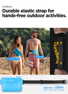 Spigen Aqua Shield Waterproof Pouch Bag A620 (2-Pack) Dry Bag with Adjustable Waist Strap for Beach Swimming Fishing Camping Canoeing Hiking Kayaking Paddle Boarding & Boating - Sea Blue [2 PACK]  - Image 4