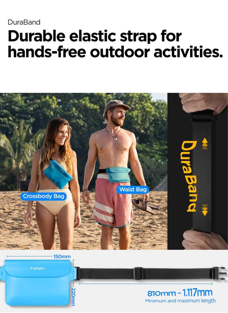 Spigen Aqua Shield Waterproof Pouch Bag A620 (2-Pack) Dry Bag with Adjustable Waist Strap for Beach Swimming Fishing Camping Canoeing Hiking Kayaking Paddle Boarding & Boating - Sea Blue [2 PACK]  - Image 4