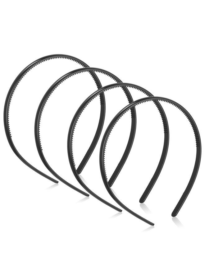 Sibba Headbands Head Hair Bands 4 Pieces Non Slip Plastic Thin Teeth Comb Skinny Hairband Easter Party Hairstyling Accessory Make Up Headwear For Women Men - Image 1