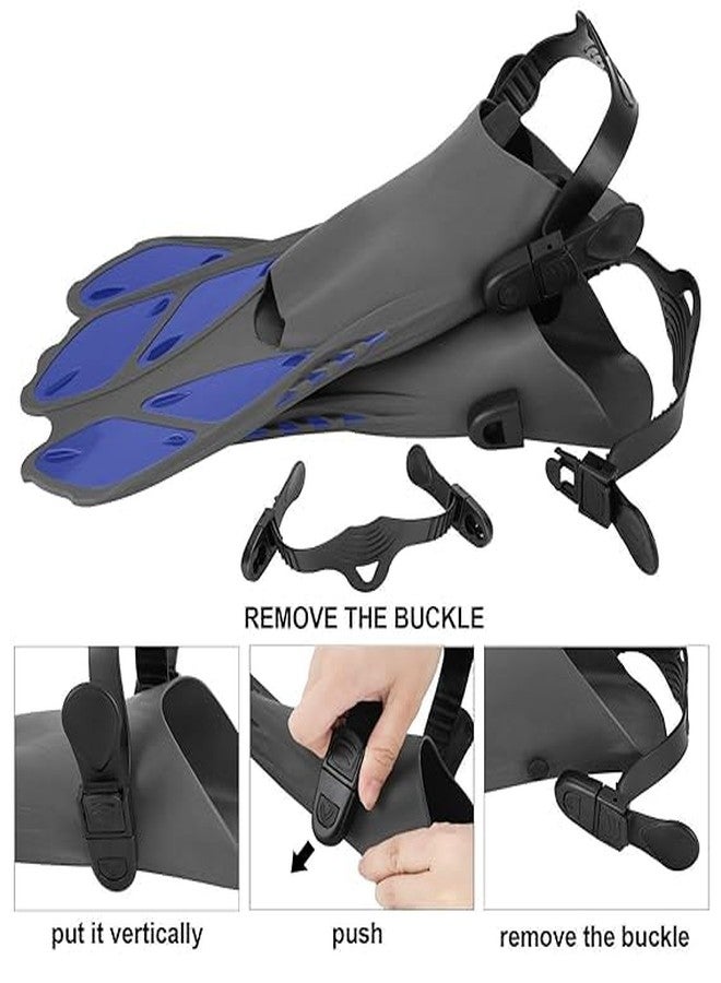 Olpad Mask Fins Snorkel Set Snorkeling Gear for Adults Kids, Swim Goggles Panoramic View Anti-Fog Anti-Leak, Dry Top Snorkel and Dive Flippers Kit for Diving Scuba Swimming Freediving - Image 2